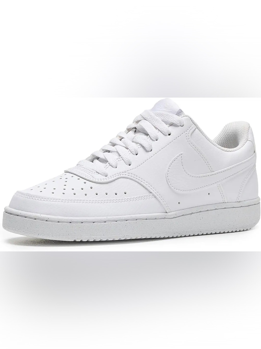 Nike Men's Court Vision Next Nature White Low-Top Leather Sneakers Size 11.5